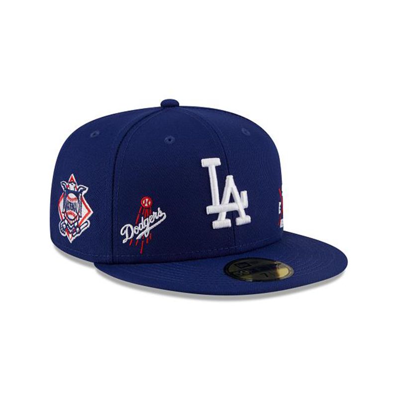 MLB Los Angeles Dodgers Multi 59Fifty Fitted (LZL9669) - Blue New Era Caps